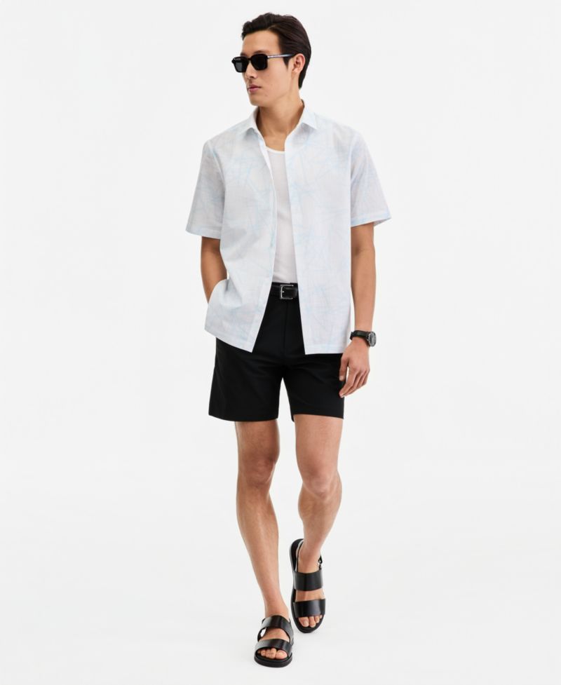 Men's Danny Abstract Print Short-Sleeve Button-Up Shirt