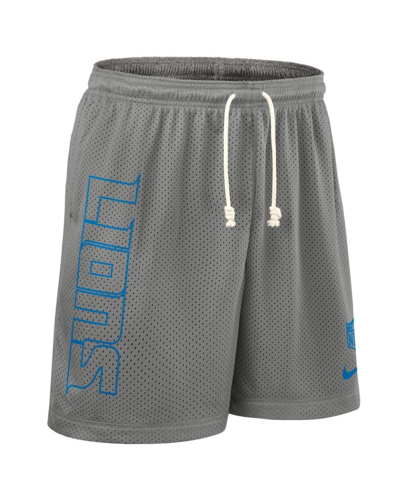 Men's Gray Detroit Lions Sideline Reversible Performance Shorts