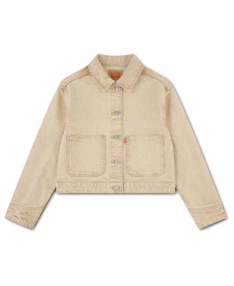 Girls' 7-16 Studded Denim Trucker Jacket