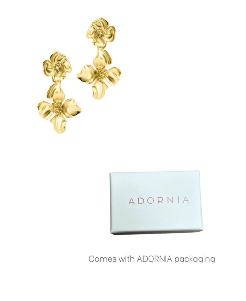 Gold Flower Drop Earrings