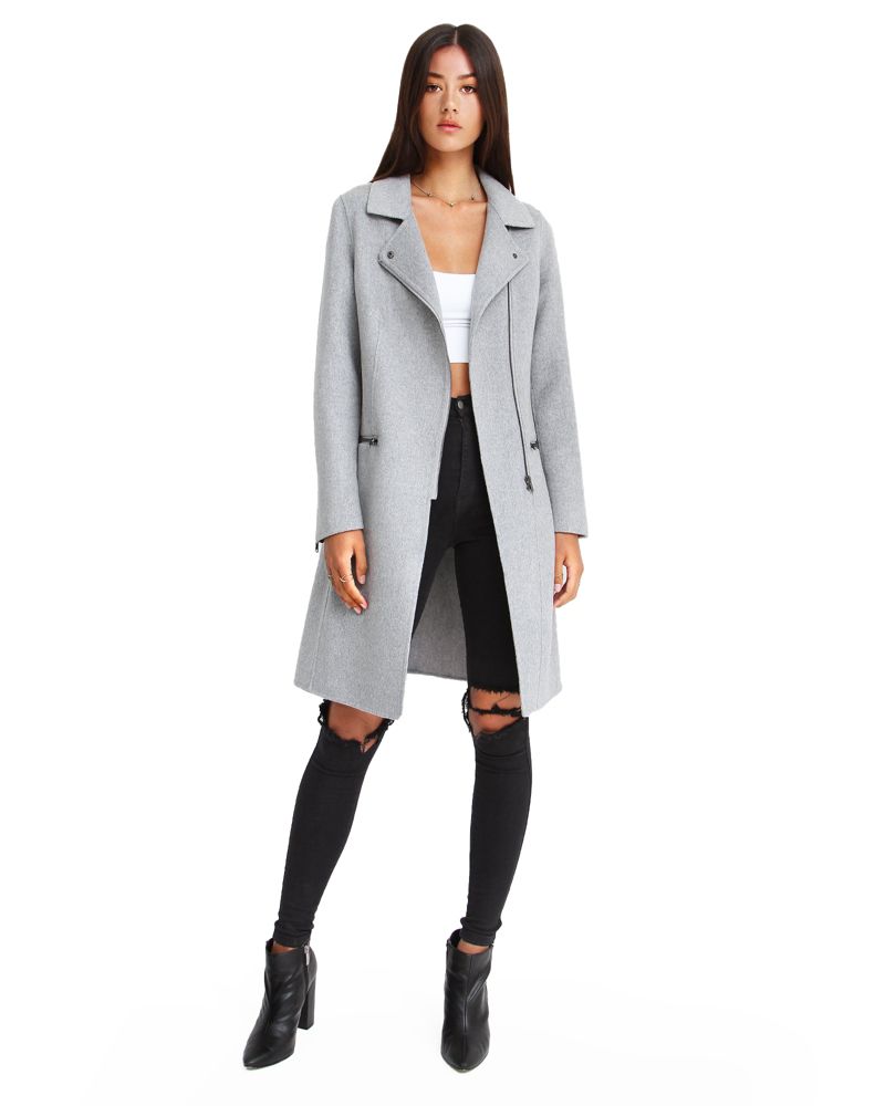 Women NEW FIT Last Chance Wool Blend Moto Coat