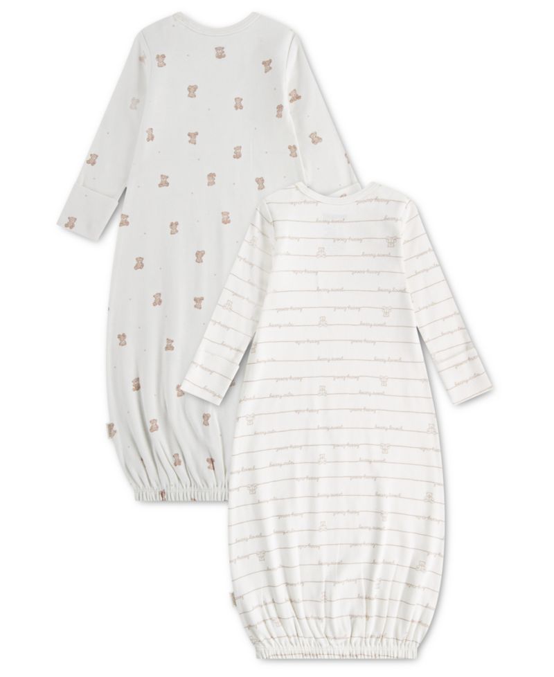 Baby Boys' or Baby Girls' Babywear Long-Sleeve Gowns, 2-Pack