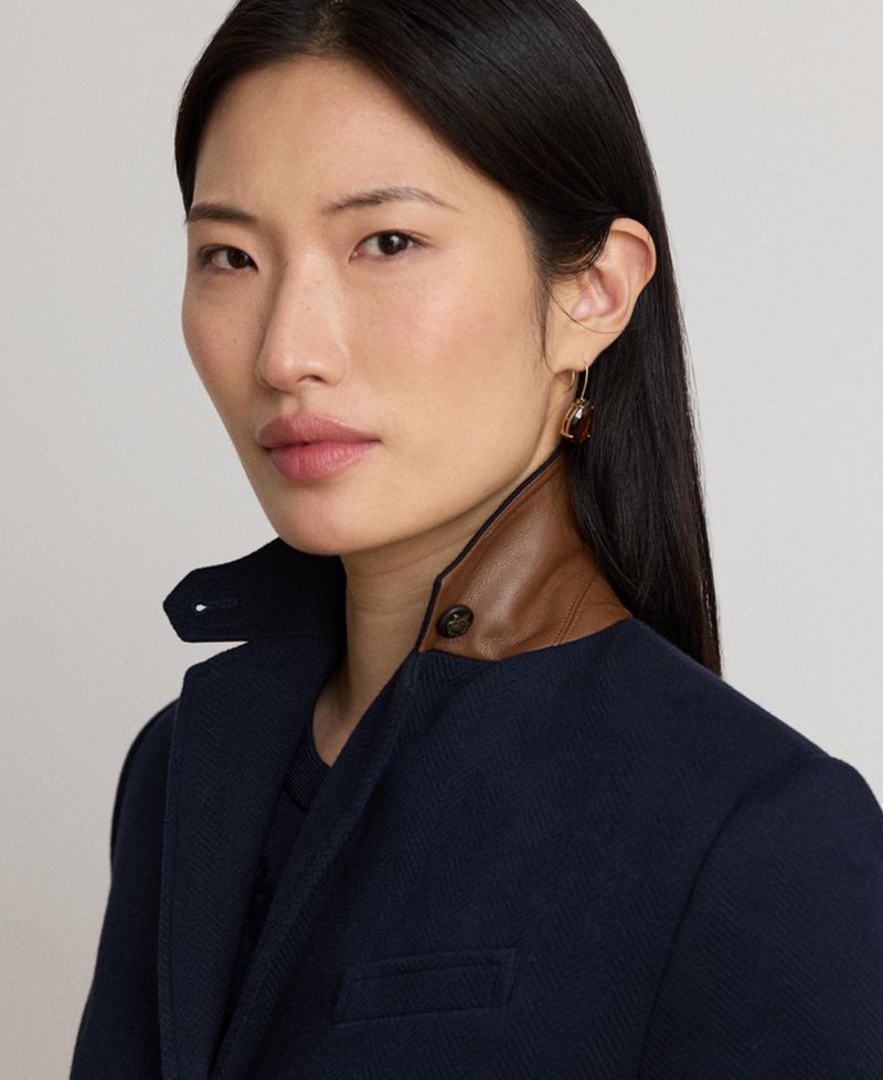 Women's Herringbone Notch Lapel Blazer