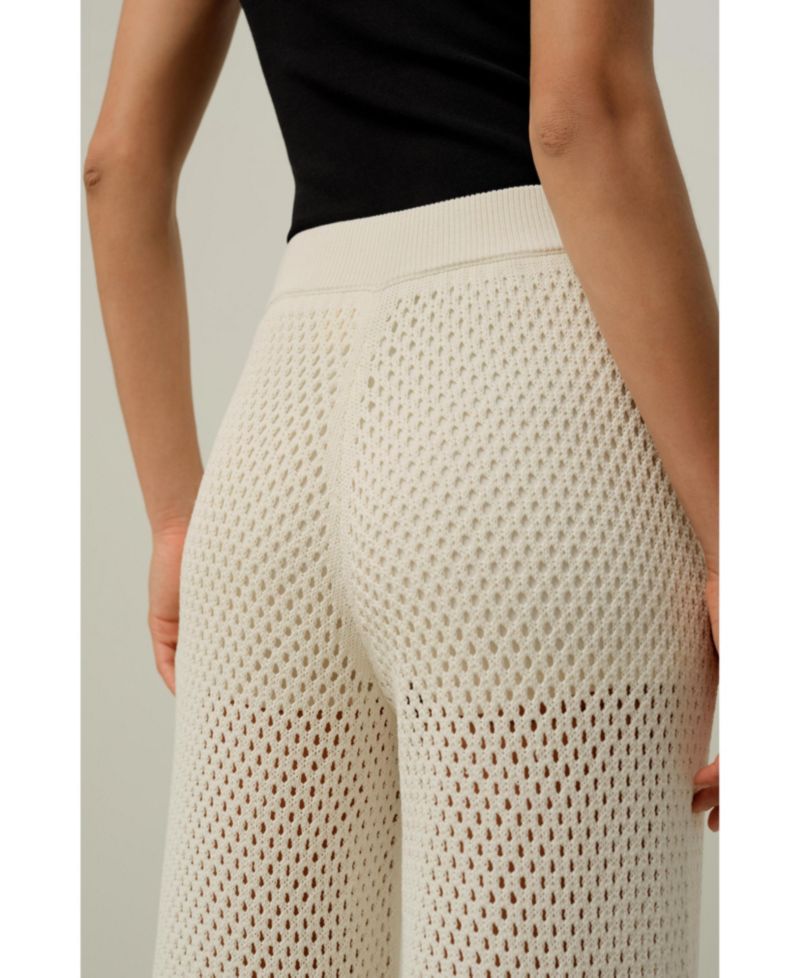 Women's Toscana Wide-Leg Pull-On Pointelle Pants