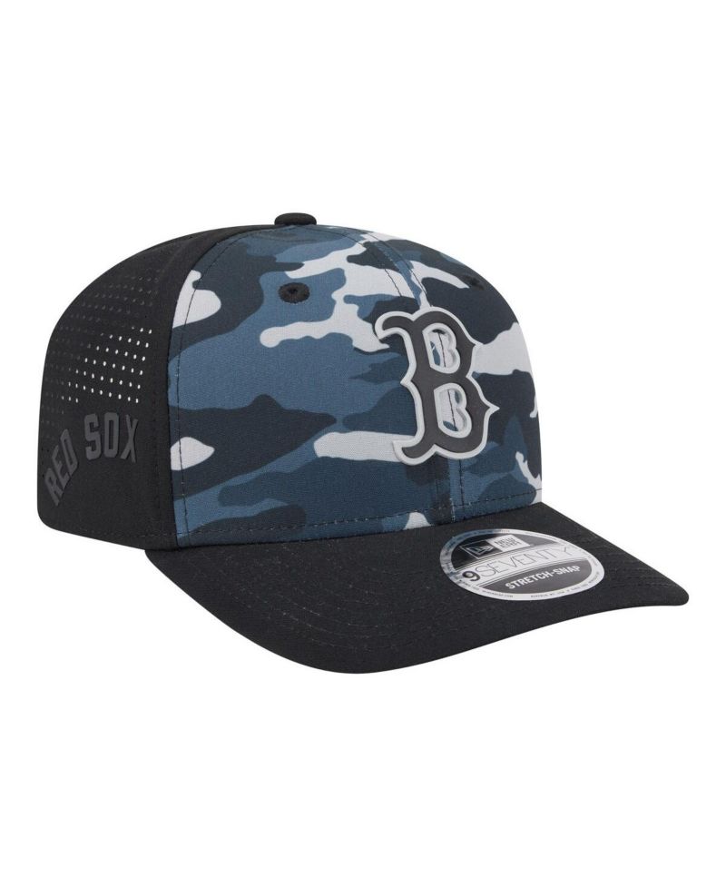Men's Black Boston Red Sox Tonal Camo 9SEVENTY Stretch-Snap Hat