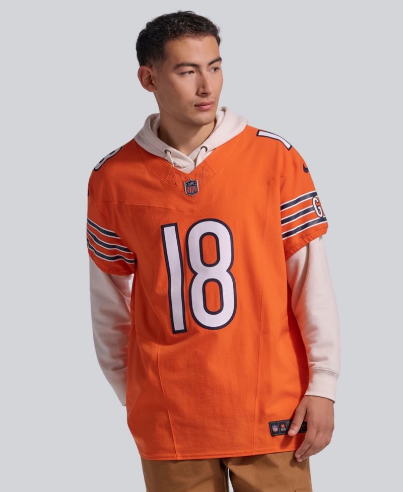 Men's Caleb Williams Orange Chicago Bears Alternate Vapor F.U.S.E. Elite Jersey