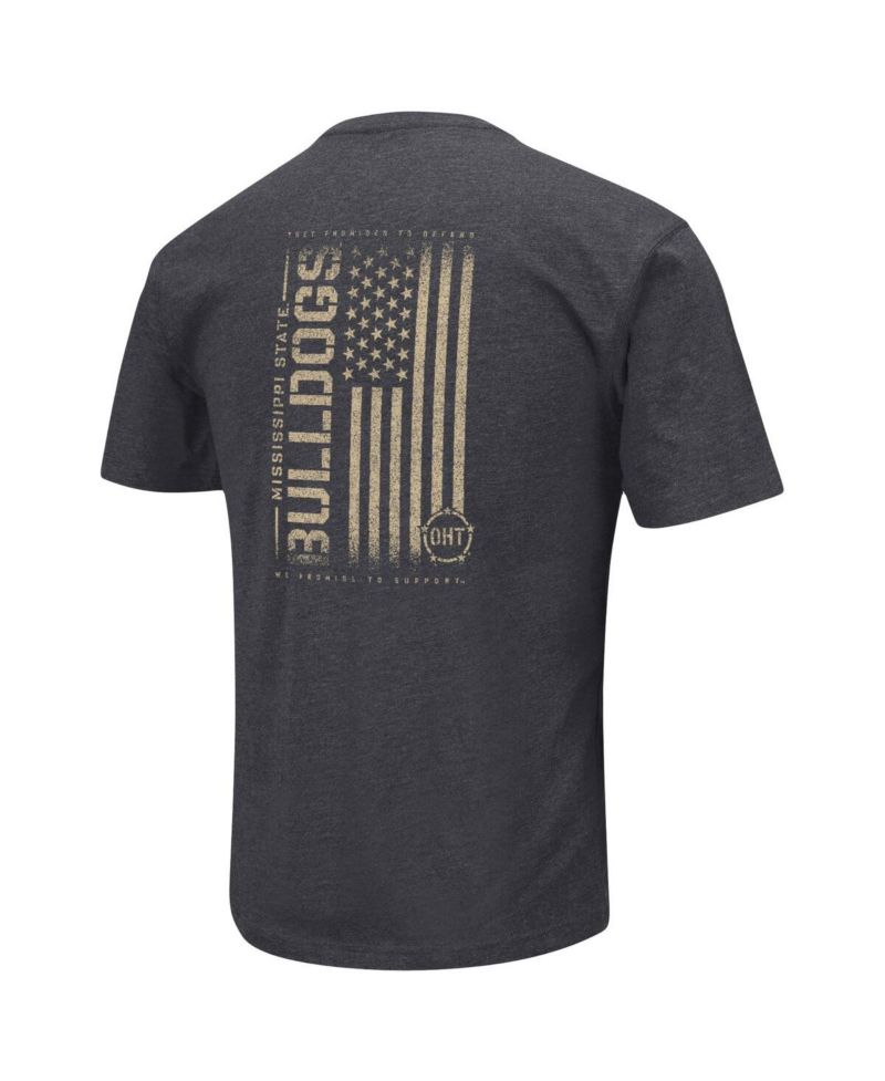Men's Heather Black Mississippi State Bulldogs Big and Tall OHT Military-Inspired Appreciation Playbook T-shirt