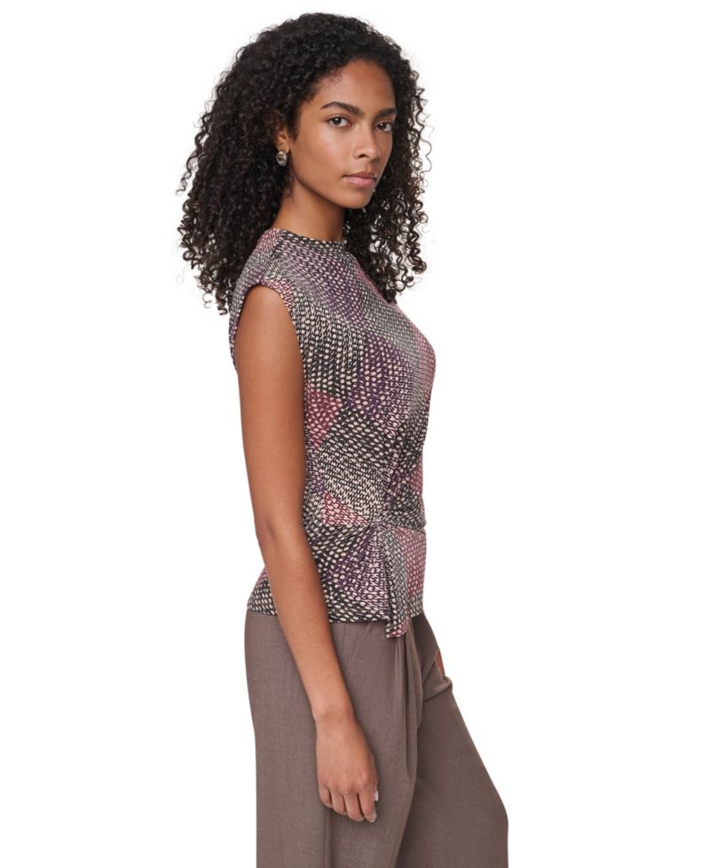 Women's Mock-Neck Sleeveless Knot-Front Blouse
