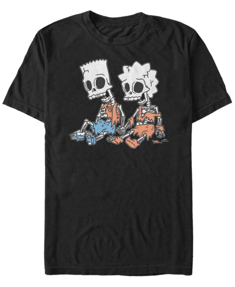 Men's The Simpsons Skeleton Bart and Lisa Short Sleeves T-shirt