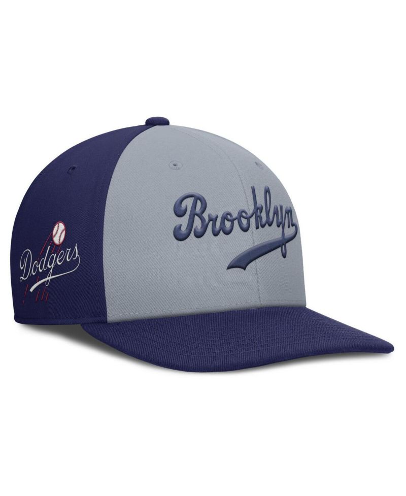 Men's Gray/Royal Brooklyn Dodgers Cooperstown Collection Pro Performance Snapback Hat