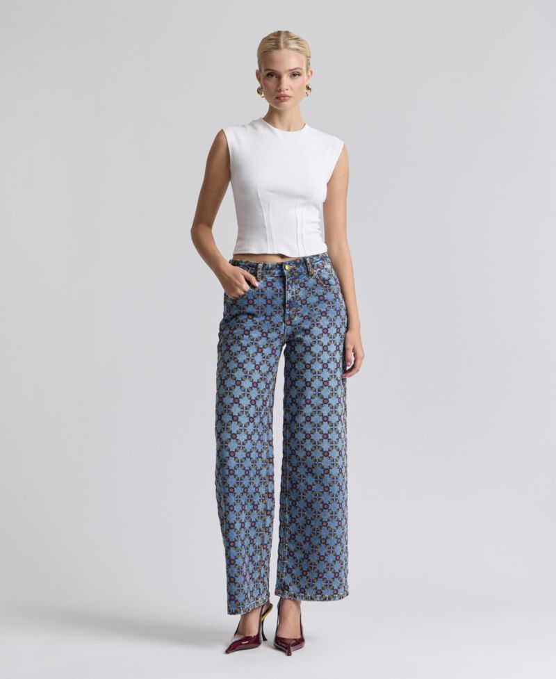 Women's Mid-Rise Wide-Leg Jeans
