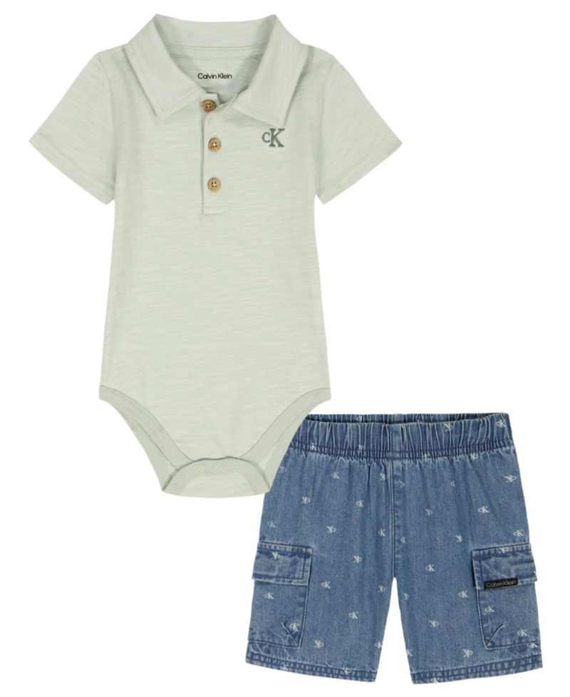 Baby Boys' Polo Bodysuit & Shorts, 2-Piece Set