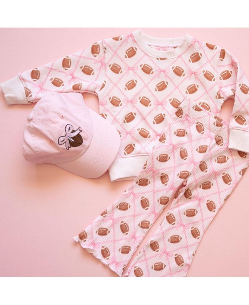 Little Girls Football Trellis Sweatshirt