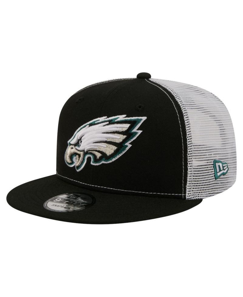 Men's Black Philadelphia Eagles Core Team 9FIFTY Trucker Snapback Hat