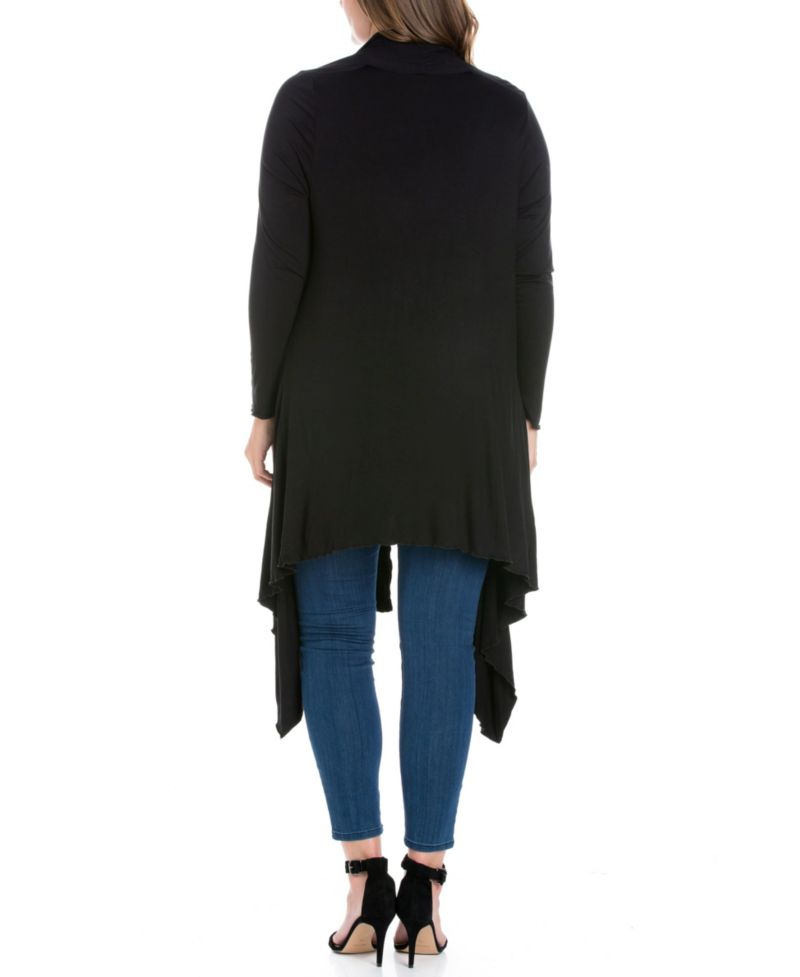 Women's Plus Size Extra Long Open Front Cardigan