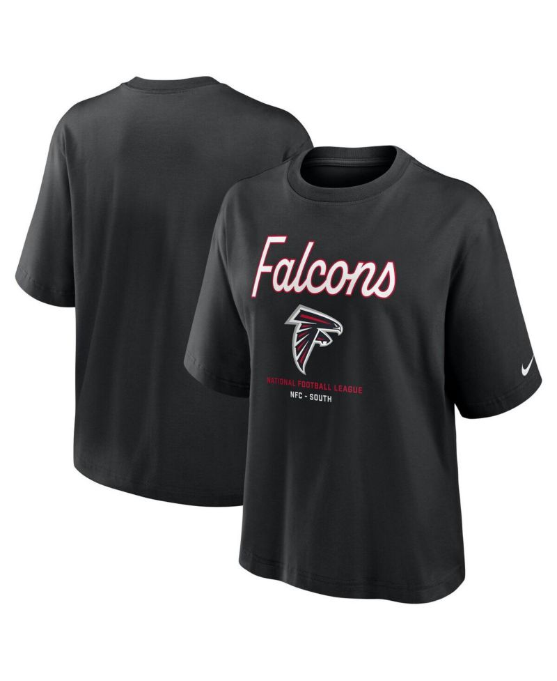Women's Black Atlanta Falcons Essential Script Relaxed Boxy T-Shirt