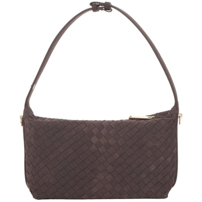 Denva Denim Baguette Shoulder Bag for Women East West Handbag Buckle Detail Casual Chic Everyday Purse