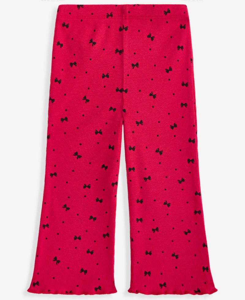 Baby Girls' 3M-24M Mix & Match Bow-Print Ribbed Flare Leggings