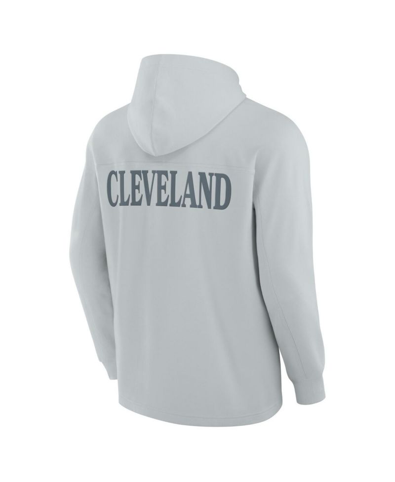 Men's Gray Cleveland Browns Elements Blaze Tri-Blend Long Sleeve Hoodie T-Shirt