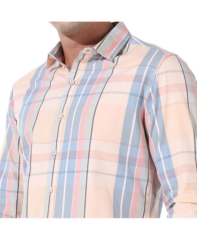 Men's Cotton Plaid Button Up Shirt