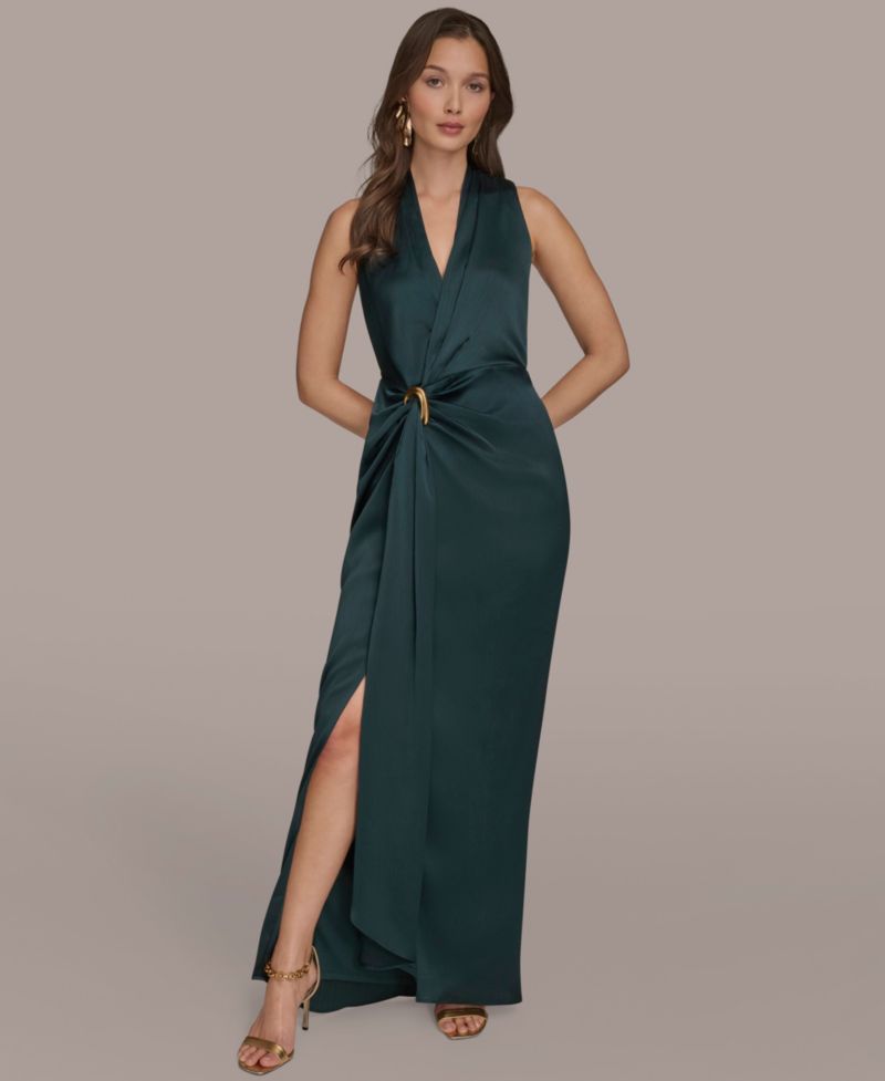 Halter Ruched Gown