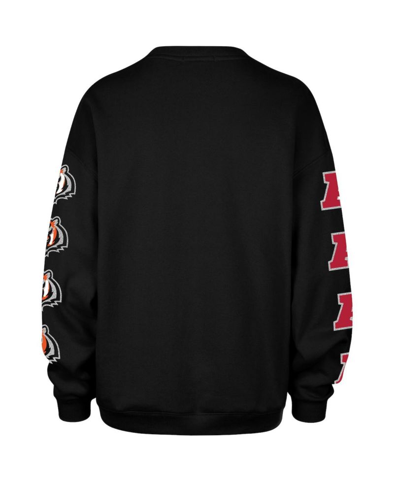 Women's Black Cincinnati Bengals Go Big Oversized Pullover Sweatshirt