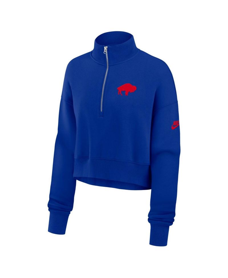 Women's Royal Buffalo Bills Phoenix Fleece Quarter-Zip Sweatshirt