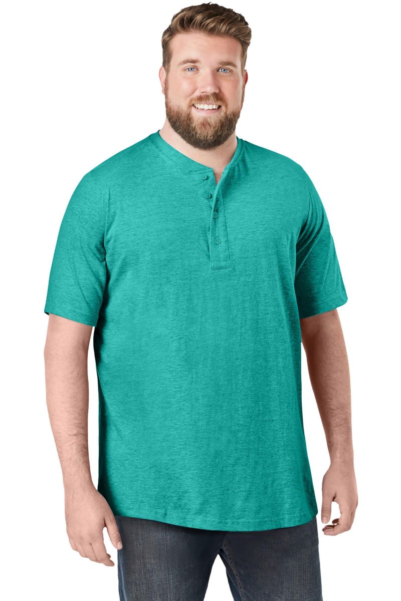 Men's Shrink-Less Lightweight Henley T-Shirt
