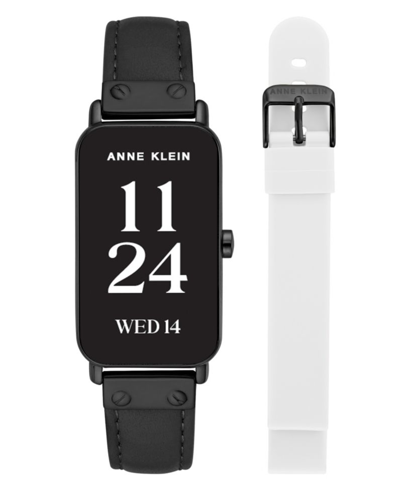 Women's Connect It Illume Smartwatch with Black Leather and White Silicone Band, 37mm