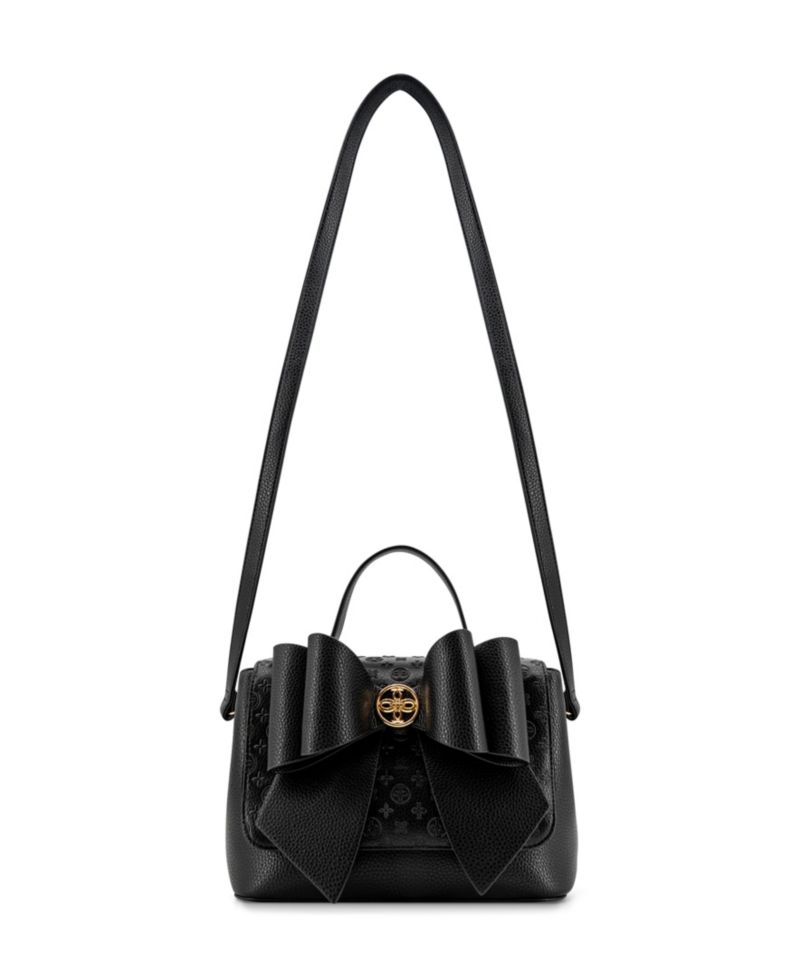 Noble Cross-Bow Embossed Small Satchel Handbag