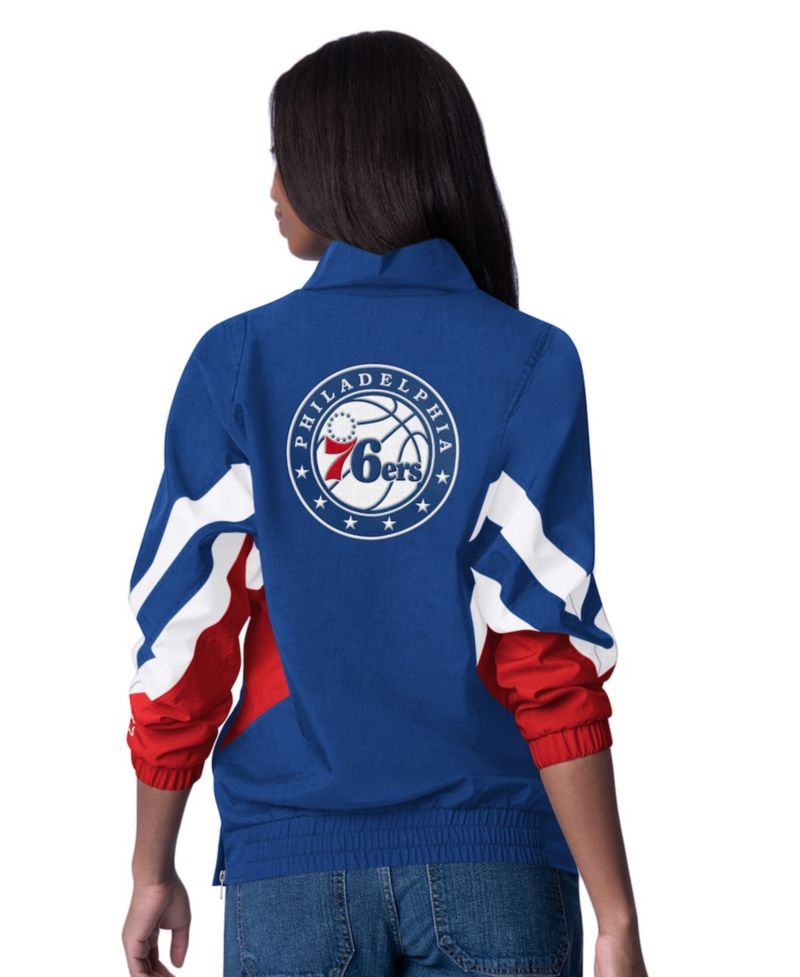 Women's Royal Philadelphia 76ers Renegade Oxford Half-Zip Jacket