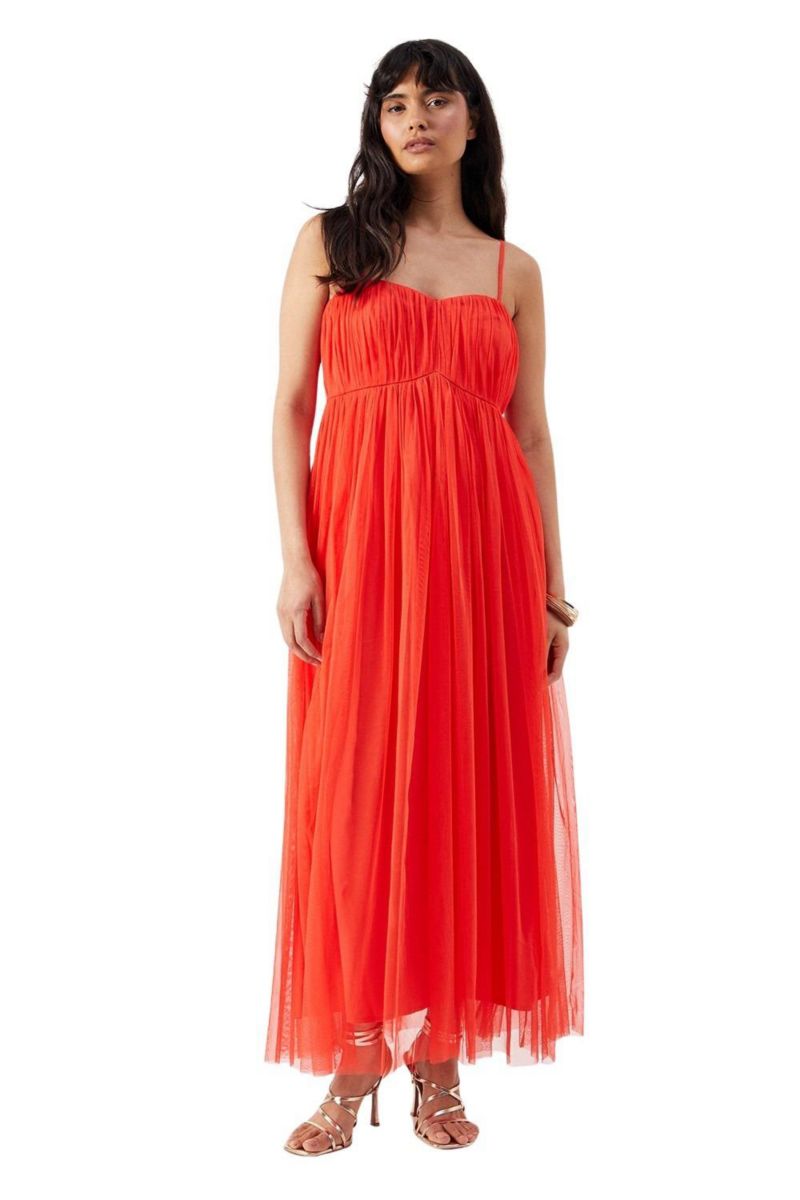 Women's Tulle Strappy Bandeau Maxi Dress