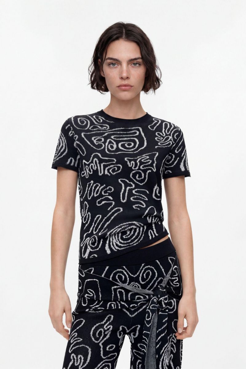 Women's Jacquard knit trousers