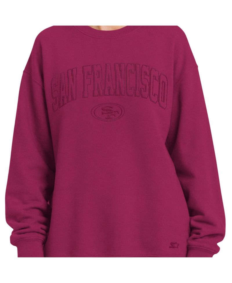 Women's Maroon San Francisco 49ers Athleisure Oversized Fleece Sweatshirt