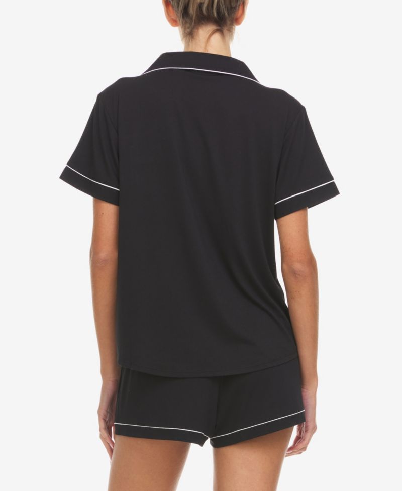Women's Annie Button-Down Shorty Notch Pajama Set, 2-Piece