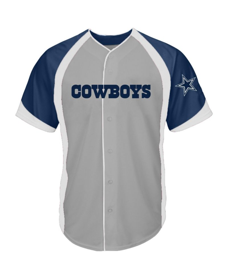 Men's Gray Dallas Cowboys Big & Tall Button-Up Fashion Top