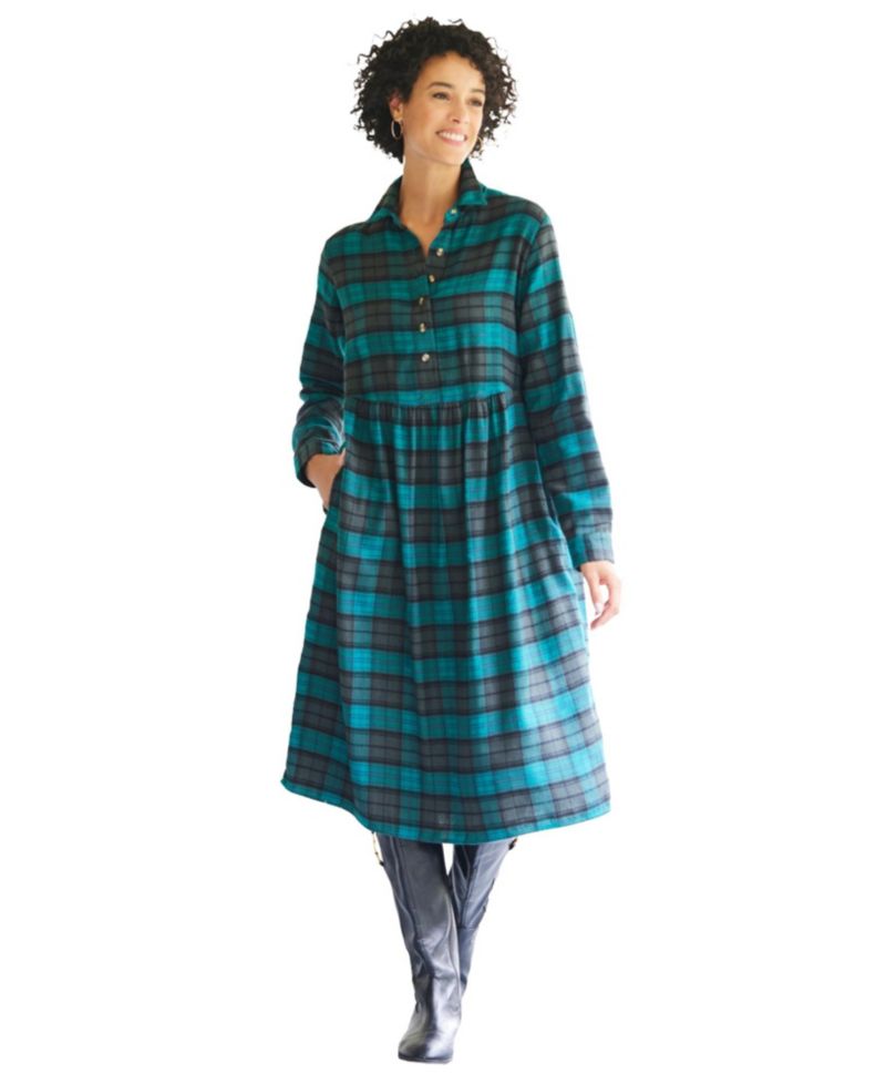 Women's Within Plaid flannel A-line shirtdress