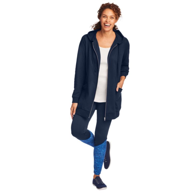 Plus Size Within Zip Front Tunic Hoodie Sweatshirts