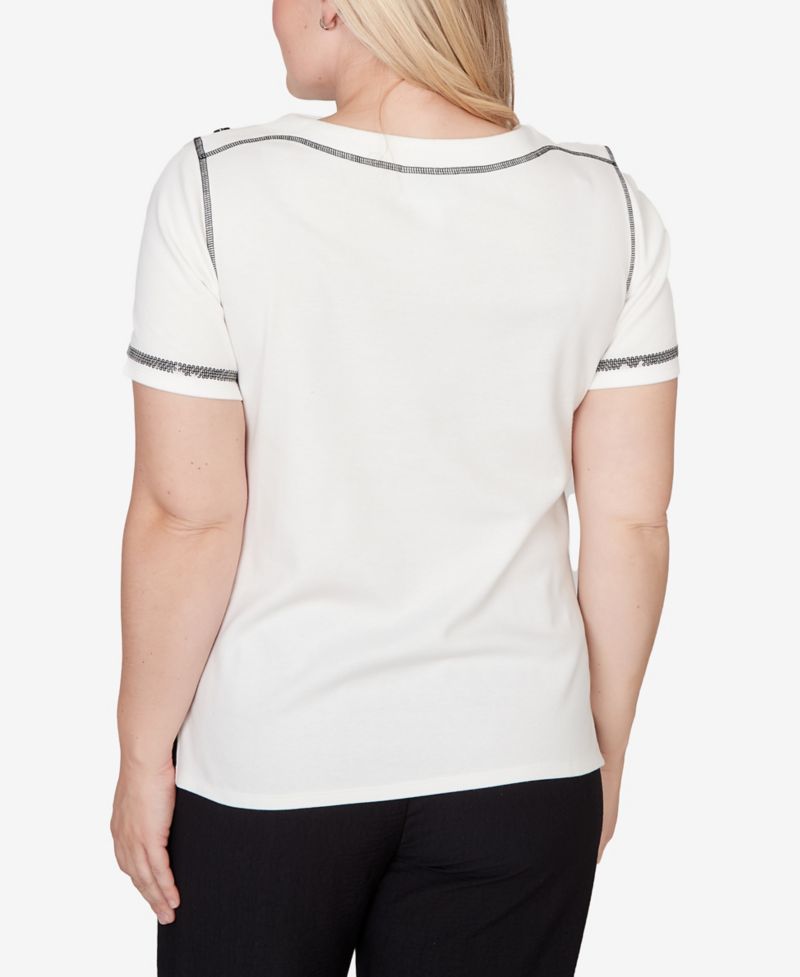 Petite Crowd Pleaser Biadere Sequin Stripes T-Shirt