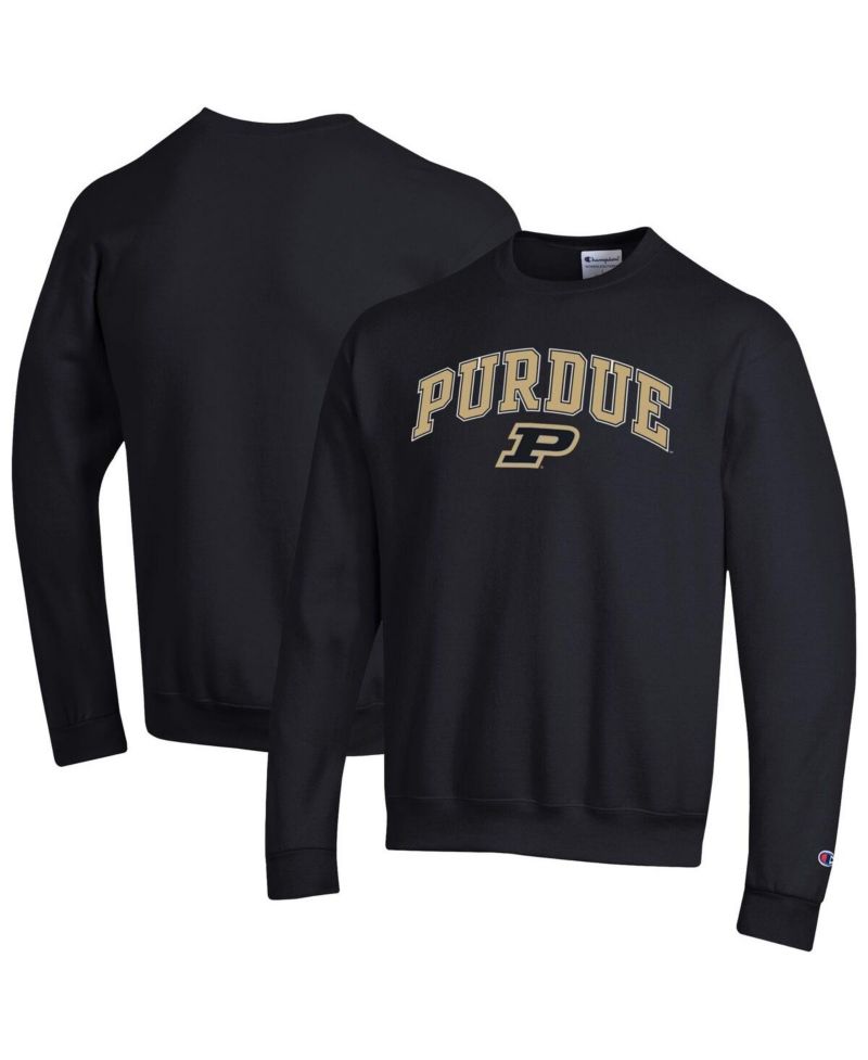 Men's Gold Purdue Boilermakers Arch Over Logo Pullover Sweatshirt