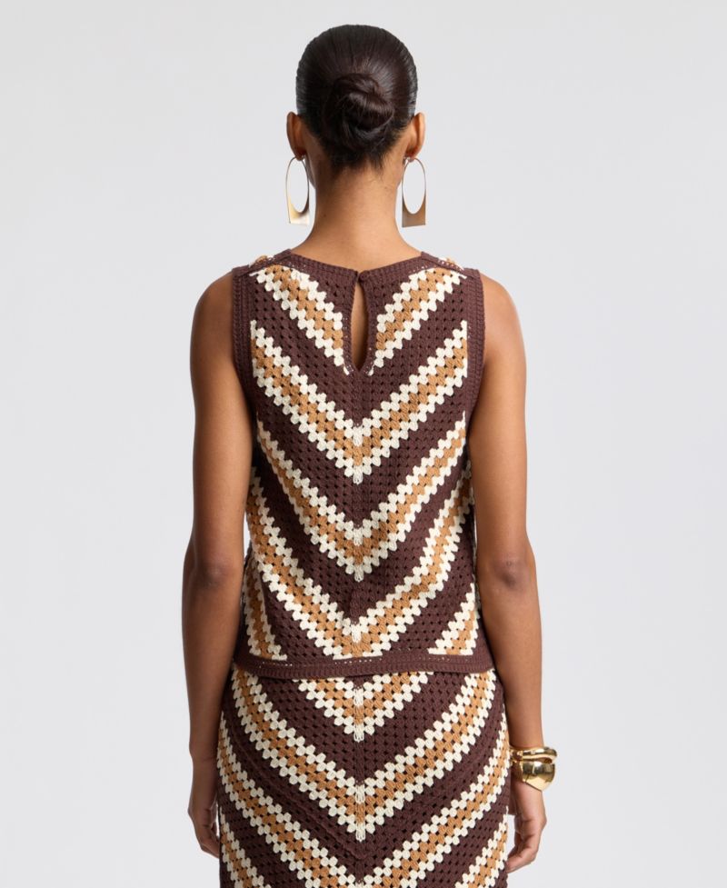 Women's Crochet Sleeveless Sweater