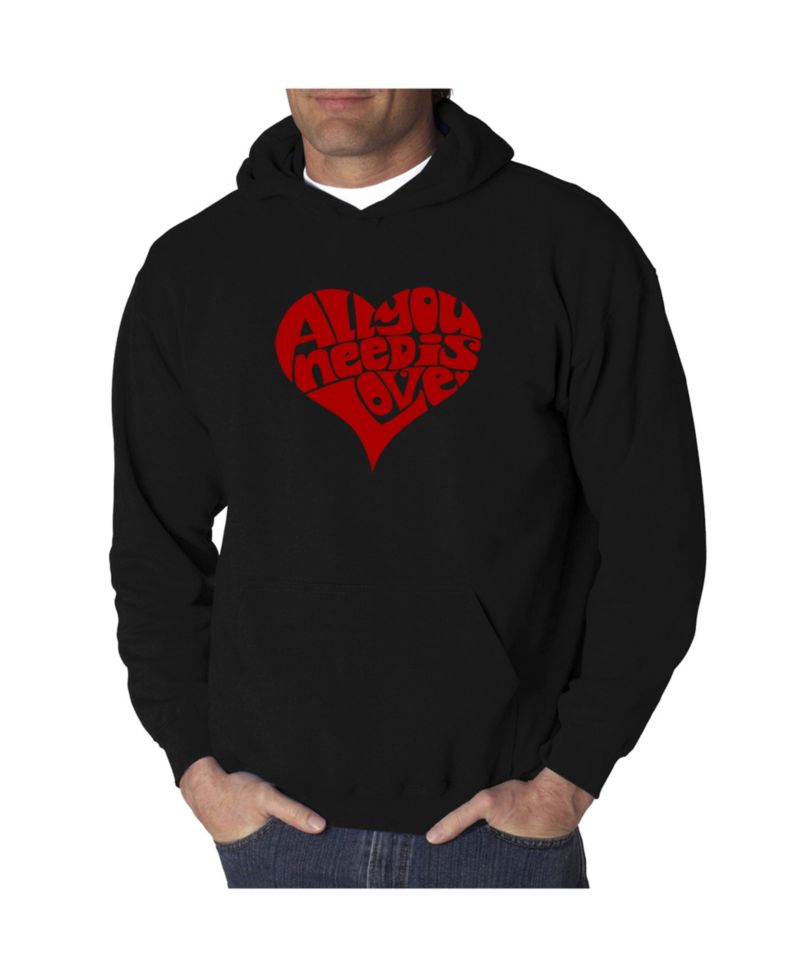 Men's Word Art Hooded Sweatshirt - All You Need Is Love