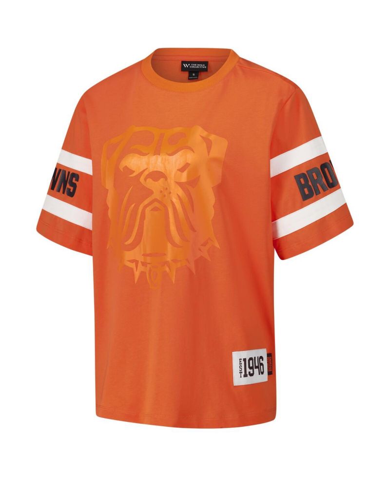 Women's Orange Cleveland Browns Drop Shoulder T-Shirt