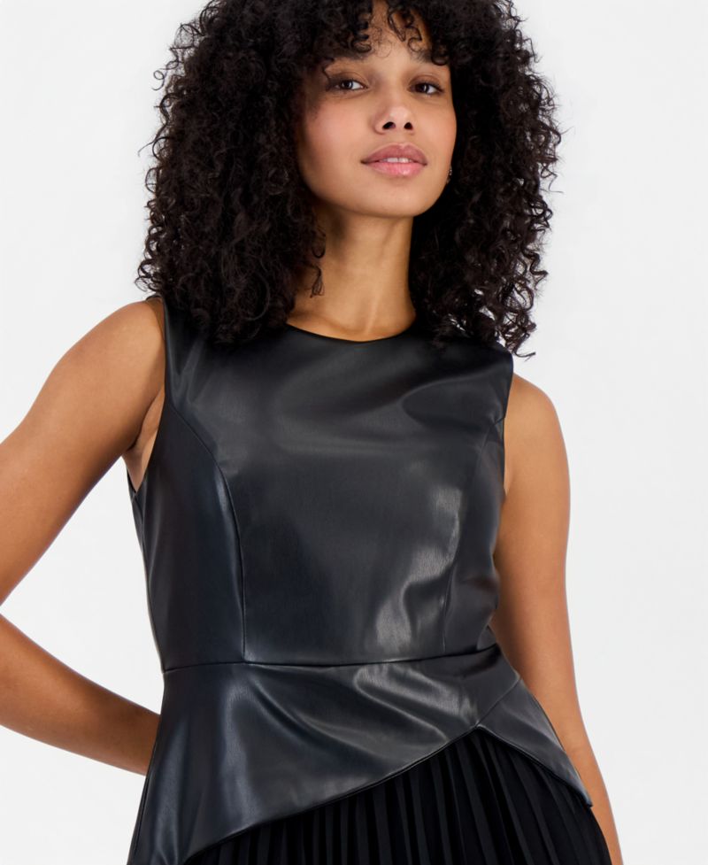 Women's Mini Pleated Crewneck Dress