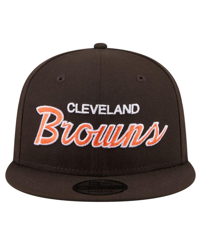 Men's Brown Cleveland Browns Core Team Script 9FIFTY Snapback Hat
