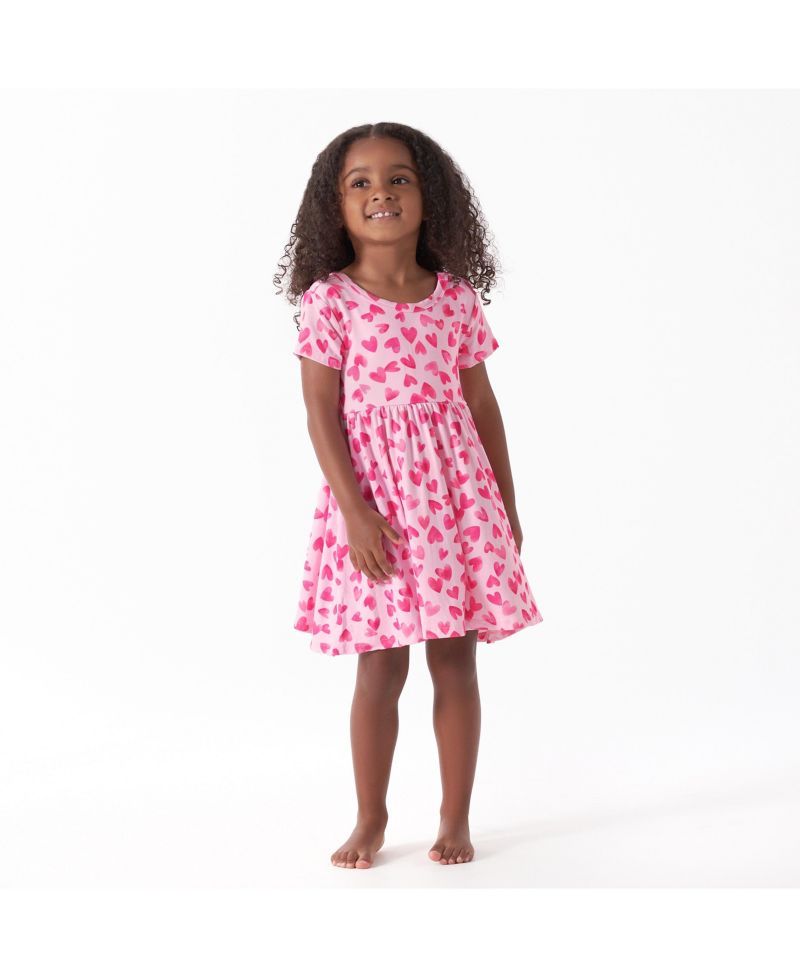 Baby Girls Midnight Floral Short Sleeve Twirl Dress