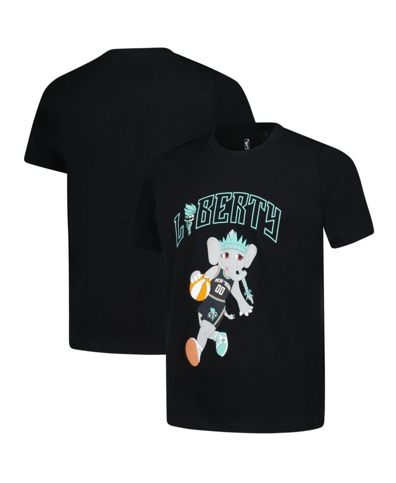 Big Boys and Girls Black New York Liberty Ellie Dribble T-Shirt