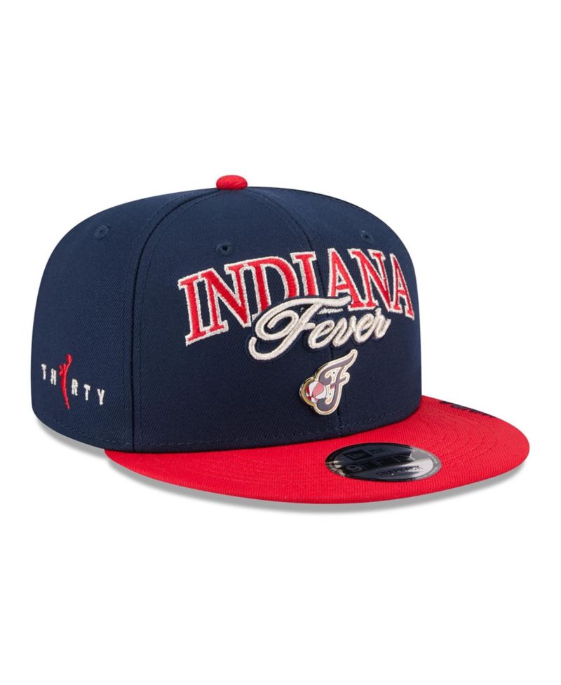 Men's and Women's Navy/Red Indiana Fever WNBA Tip-Off 2026 Metal Badge A-Frame 9FIFTY Snapback Hat
