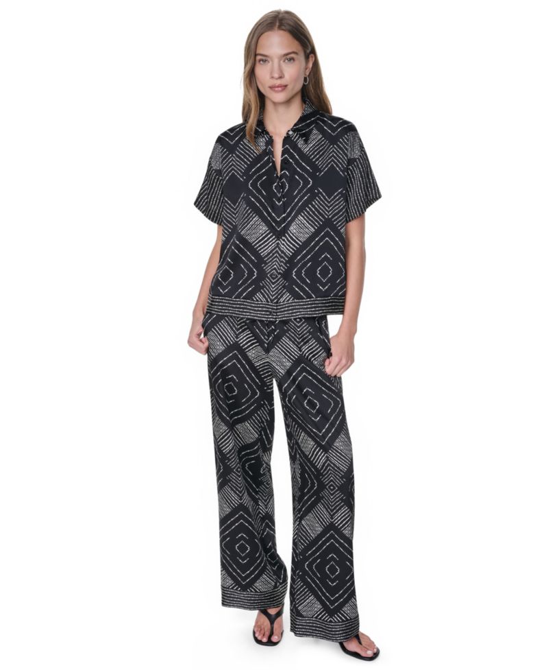 Women's Printed Button-Down Collared Neck Shirt