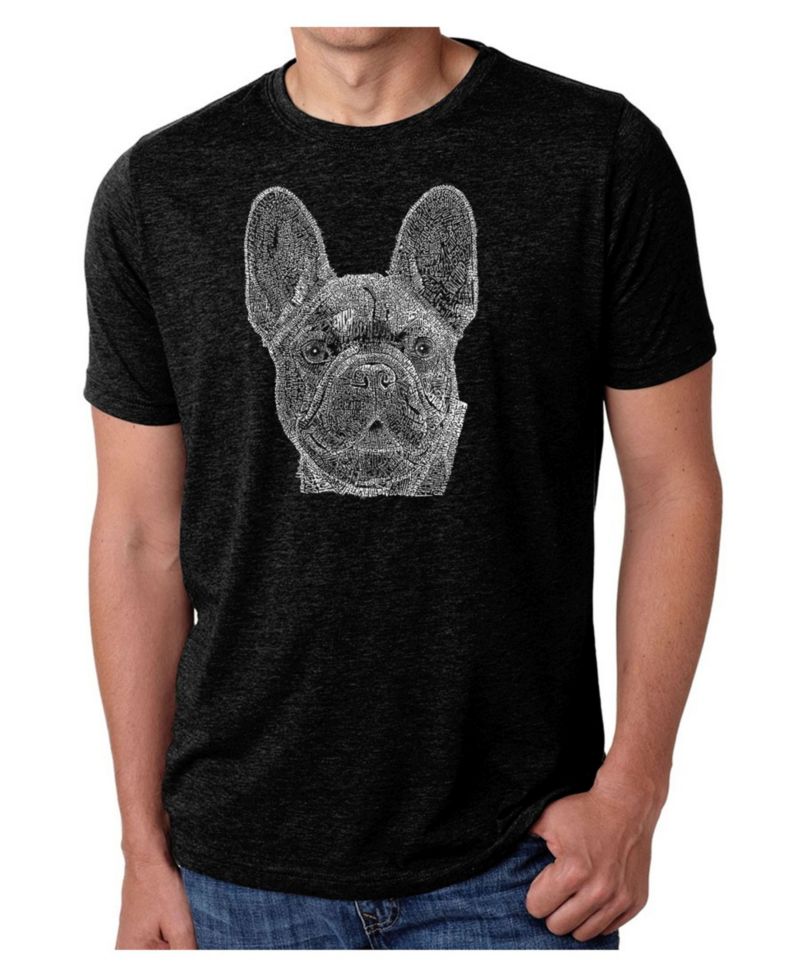 Men's Cotton/Poly Blend Word Art French Bulldog T-shirt